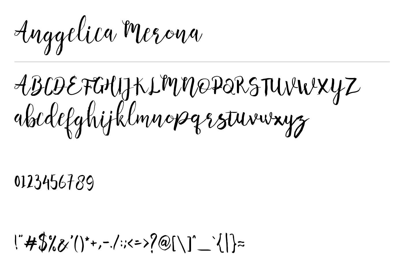 Anggelica Merona Font preview