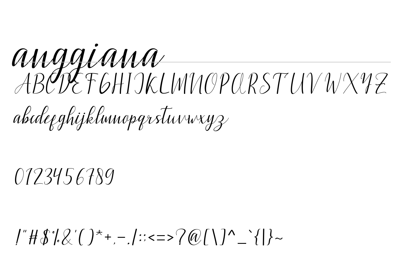 anggiana Font preview