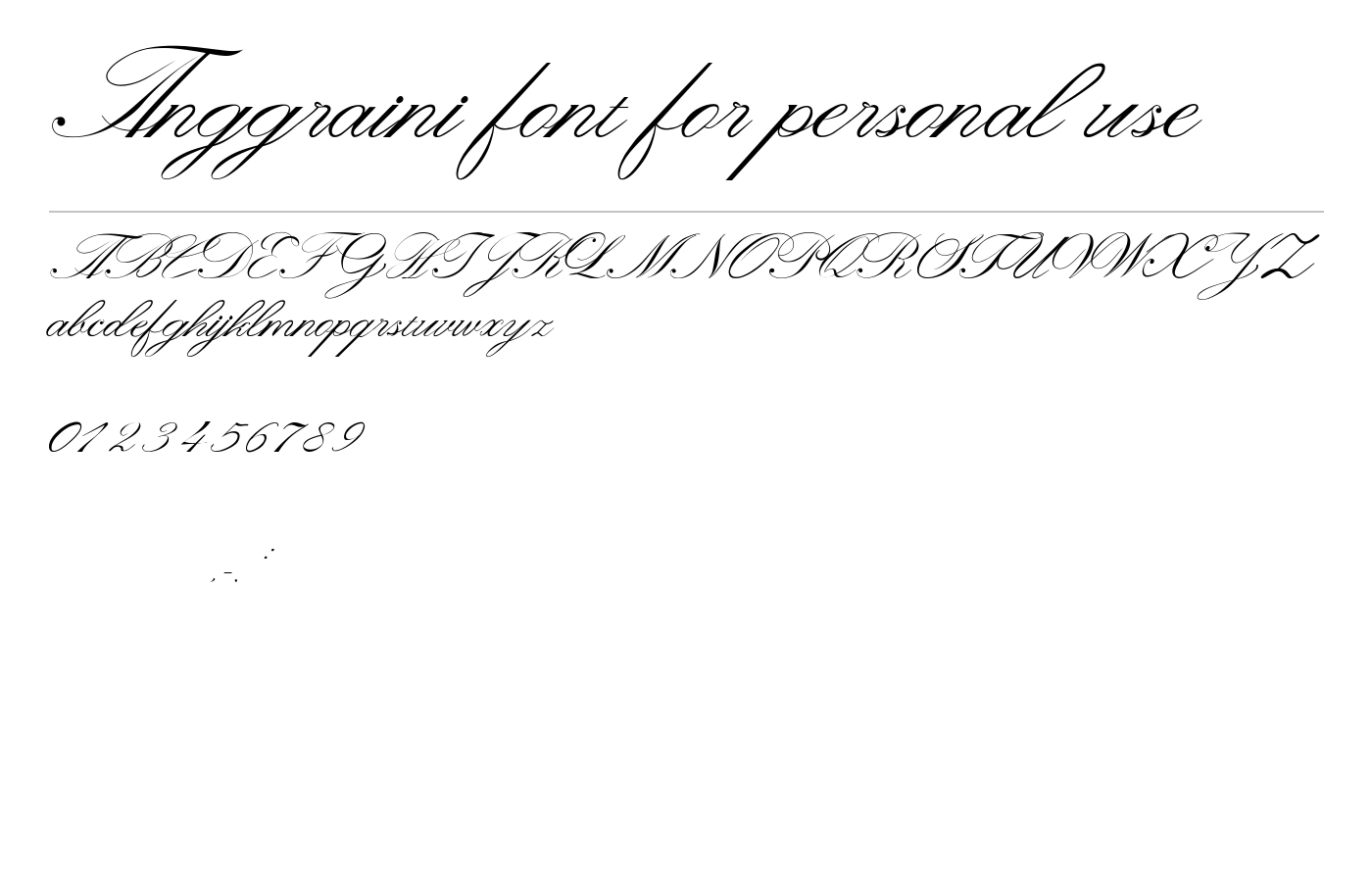 Anggraini font for personal use Font preview