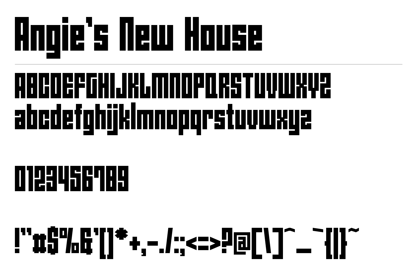 Angie's New House Font preview