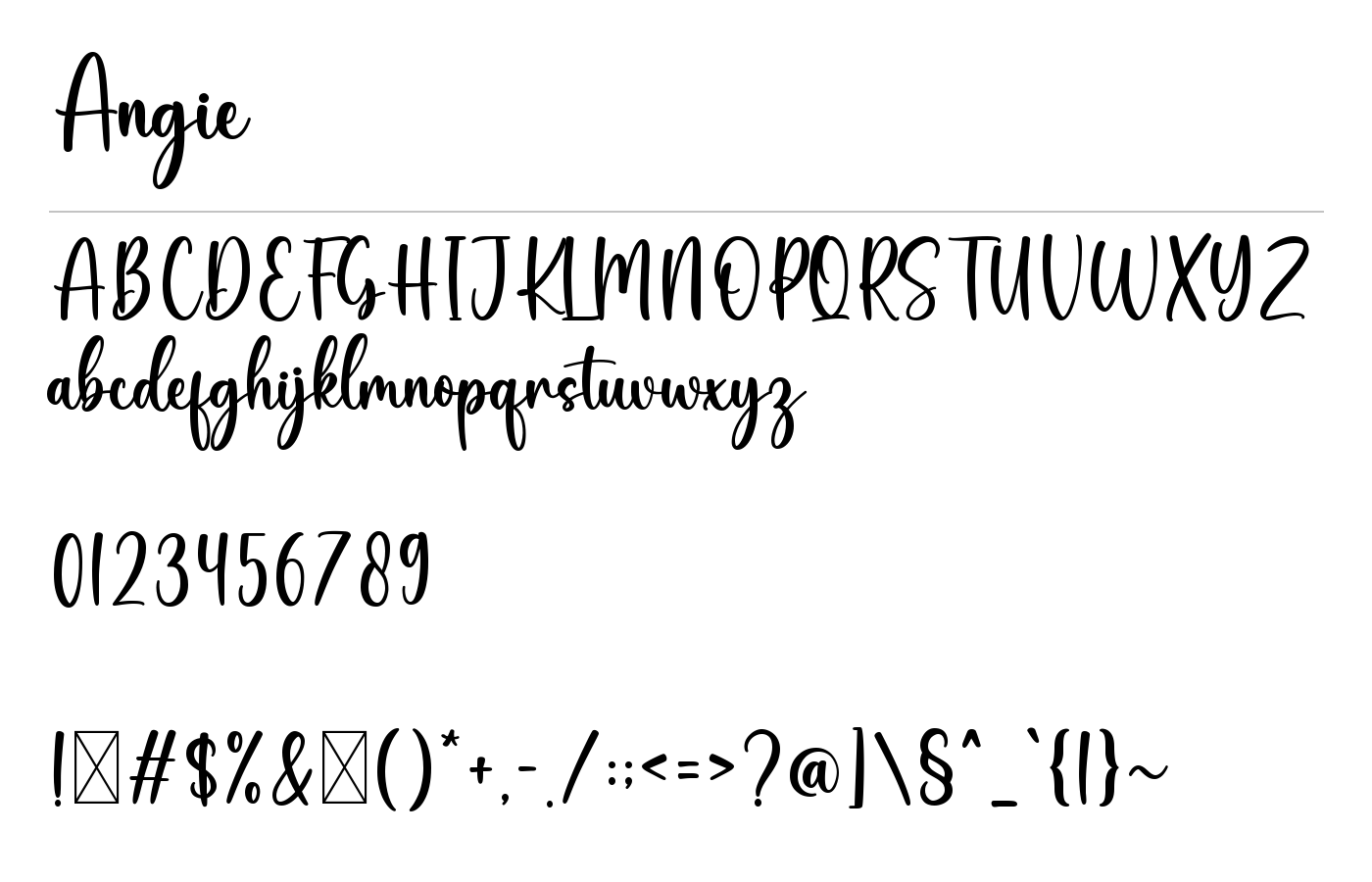 Angie Font preview