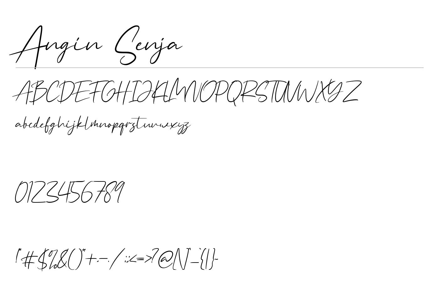 Angin Senja Font preview