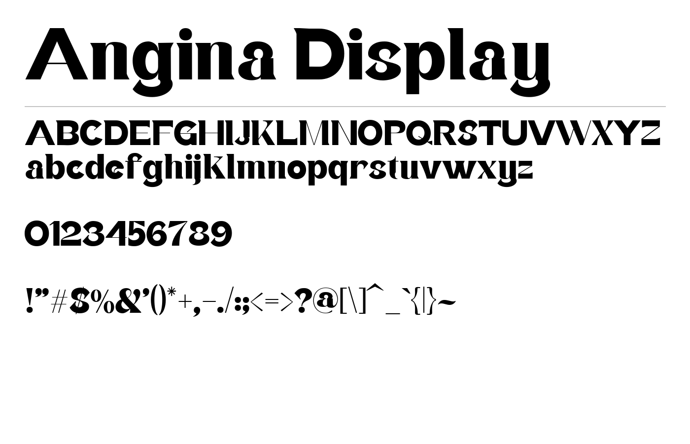 Angina Display Font preview