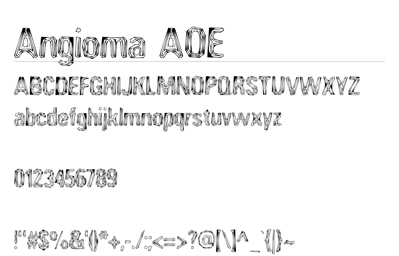 Angioma AOE Font preview