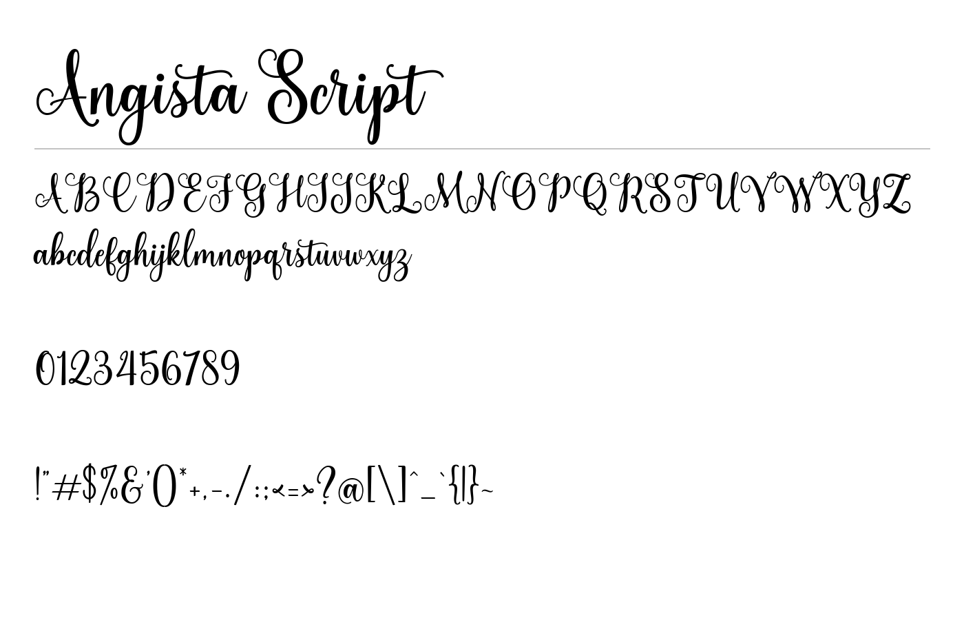 Angista Font preview