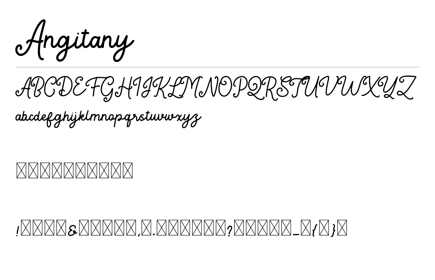 Angitany Font preview