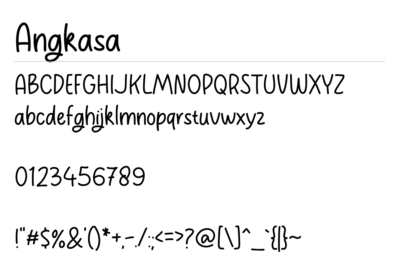 Angkasa Font preview
