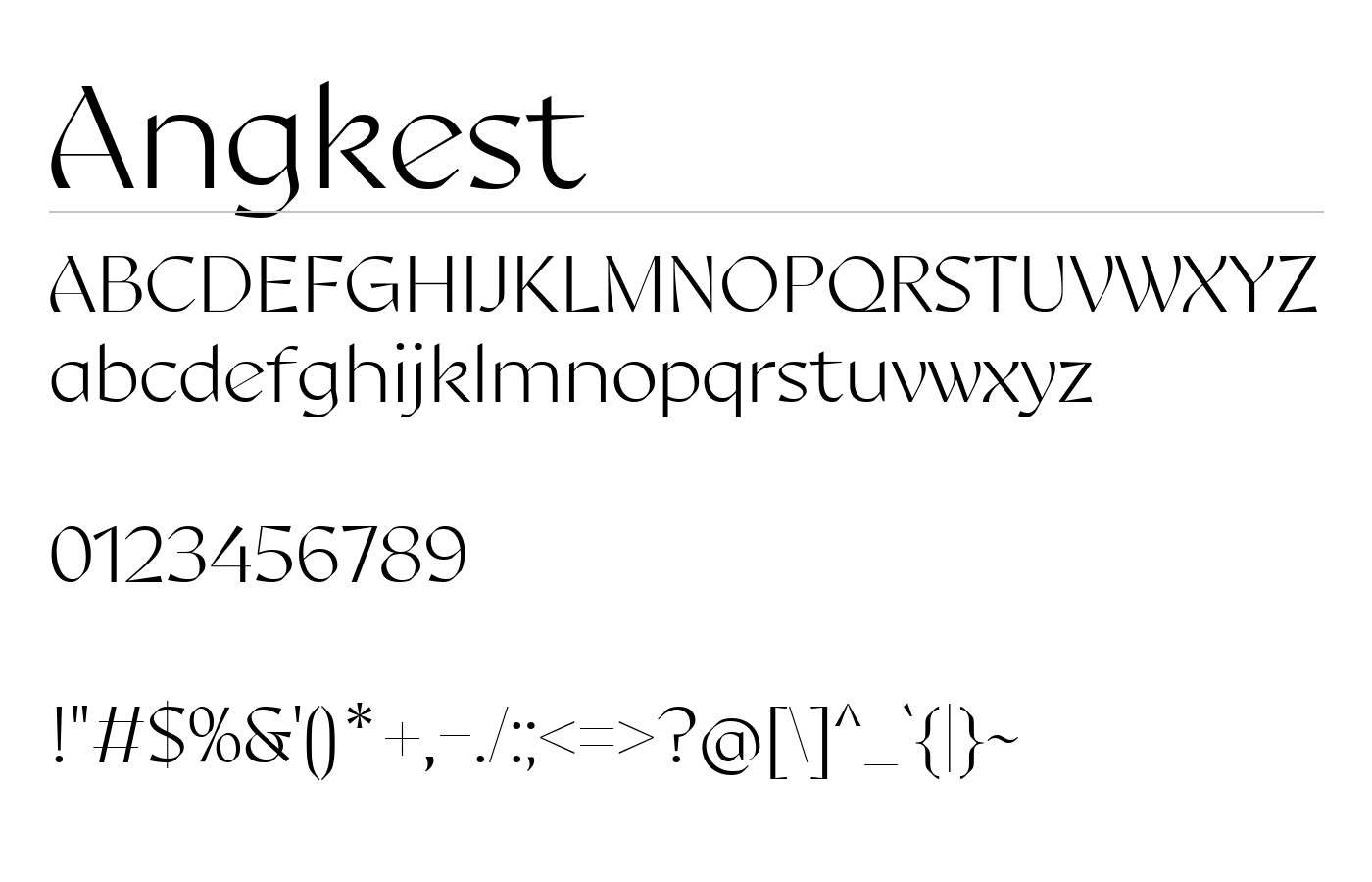 Angkest Font preview