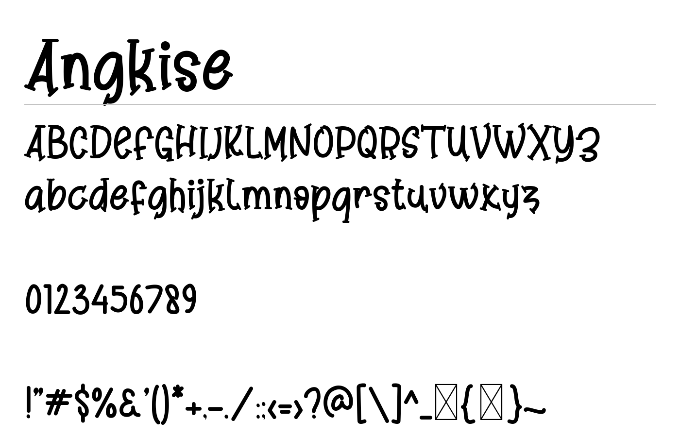 Angkise Font preview