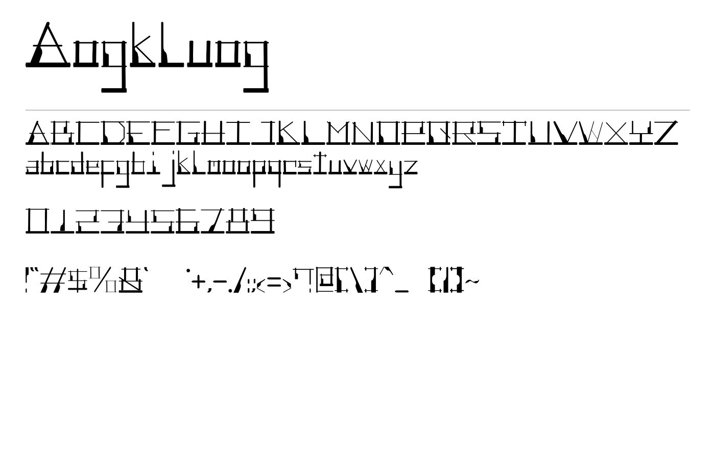 Angklung Font preview
