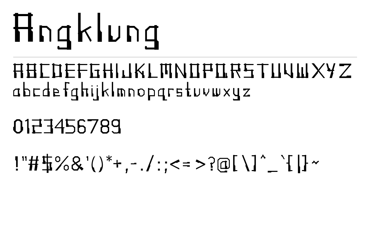 Angklung Font preview