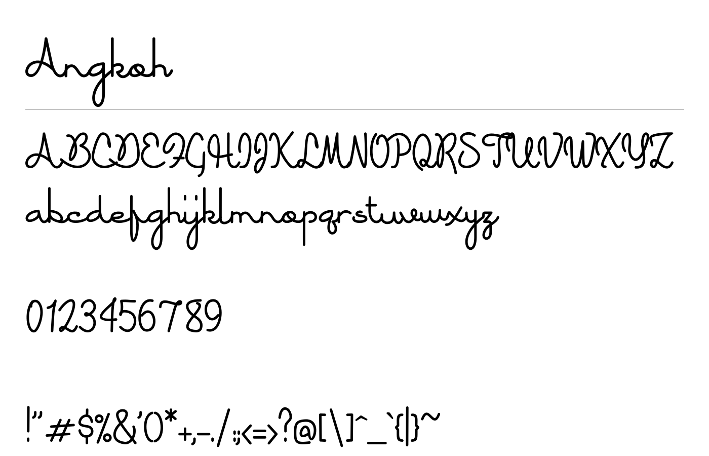 Angkoh Font preview
