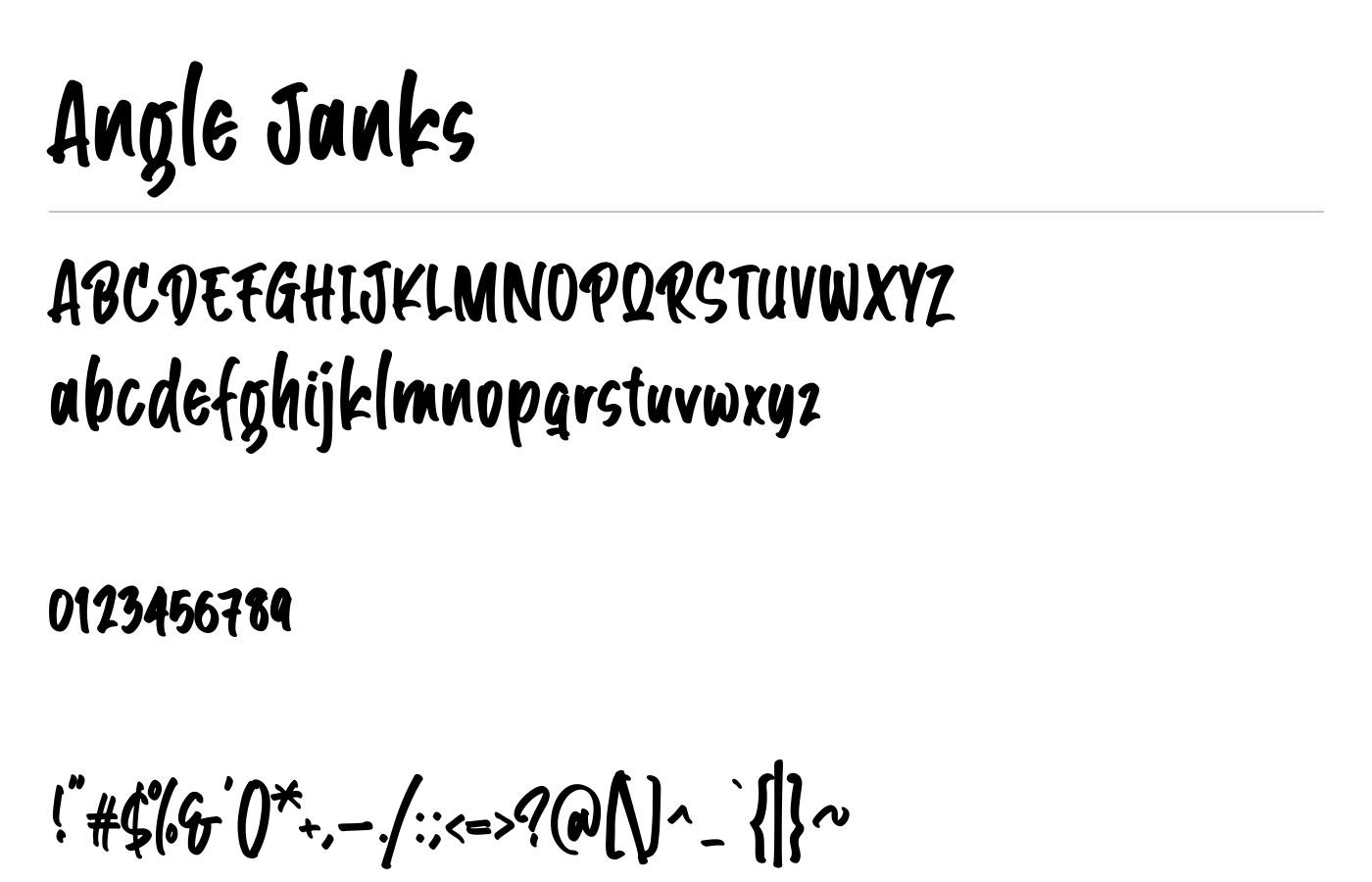 Angle Janks Font preview