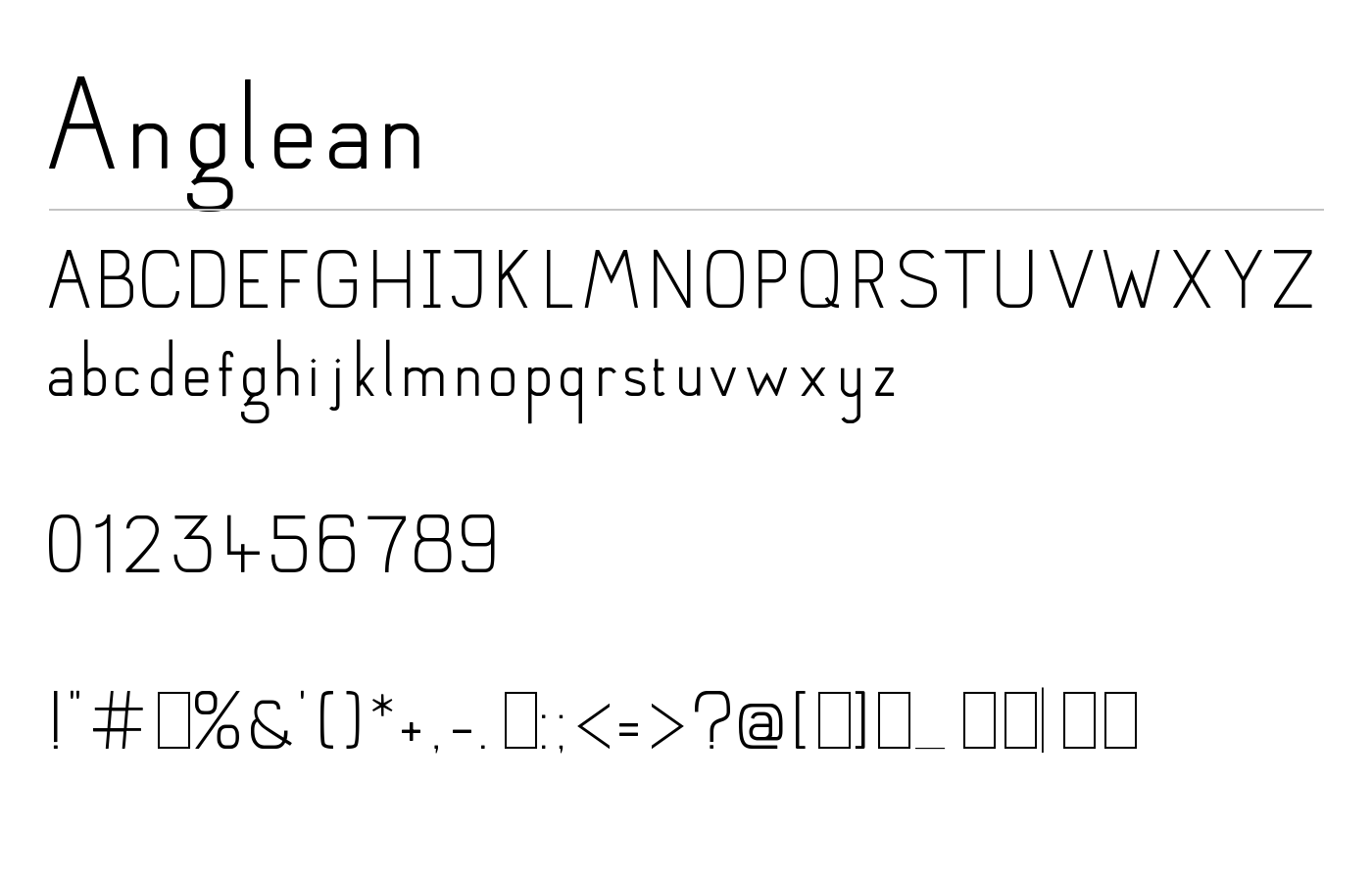 Anglean Font preview