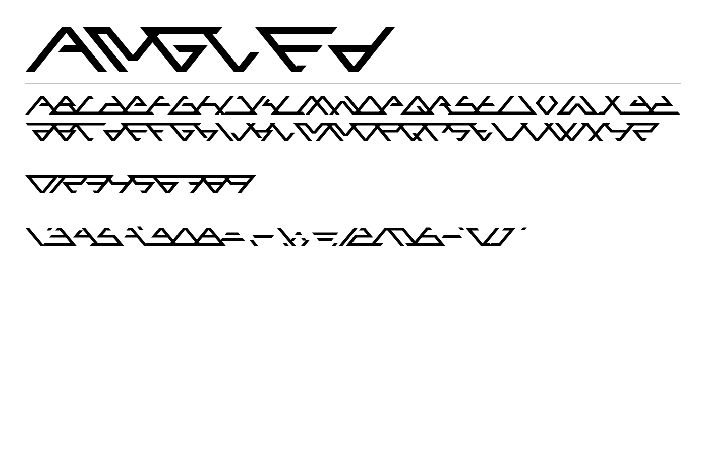 Angled Font preview