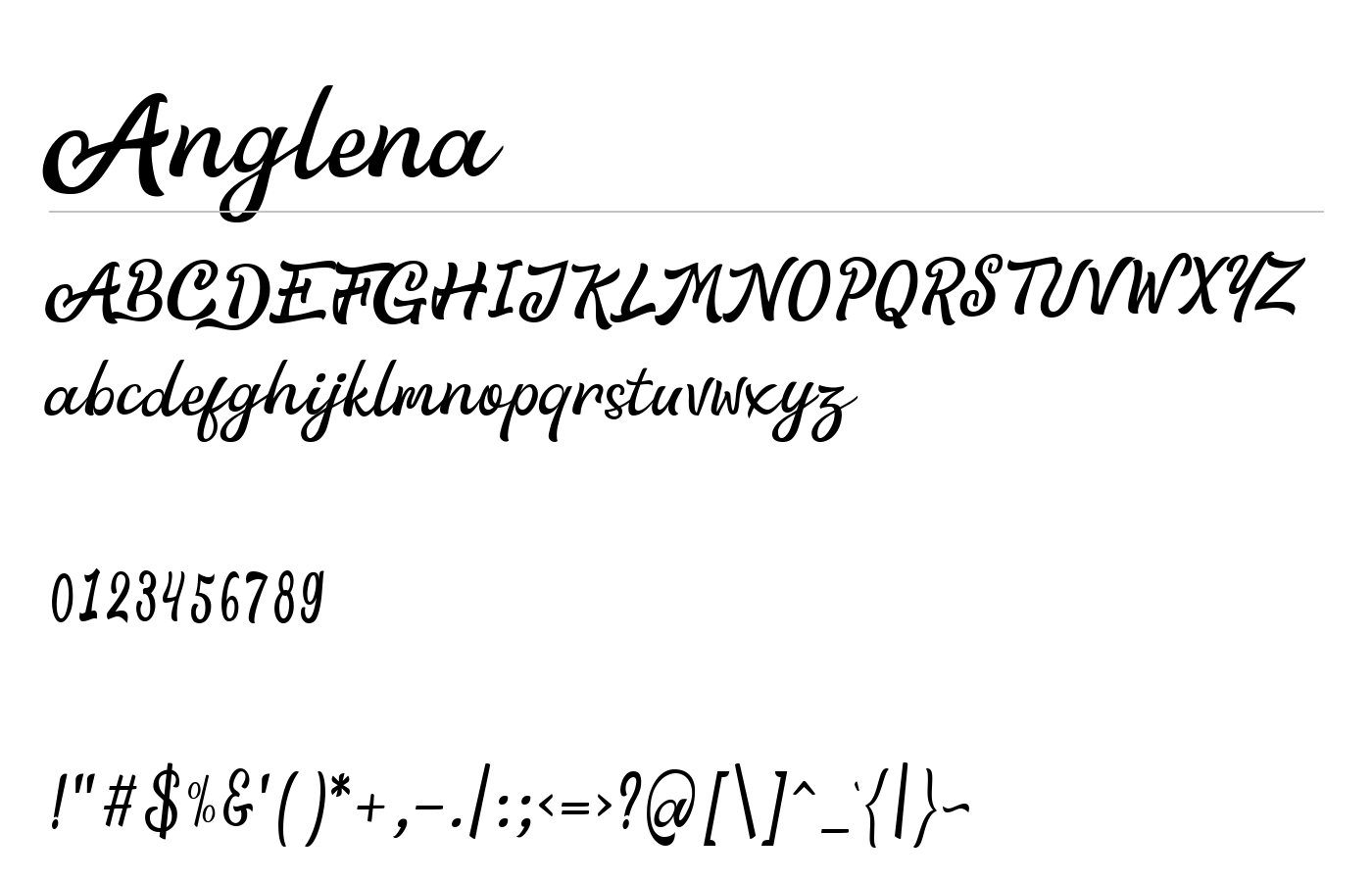 Anglena Font preview
