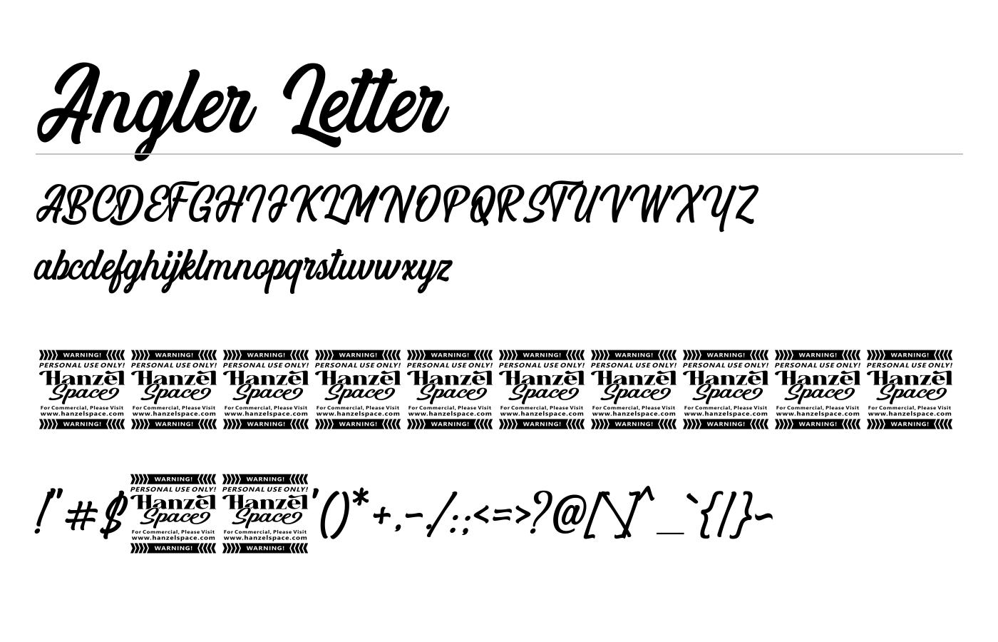 Angler Letter Font preview
