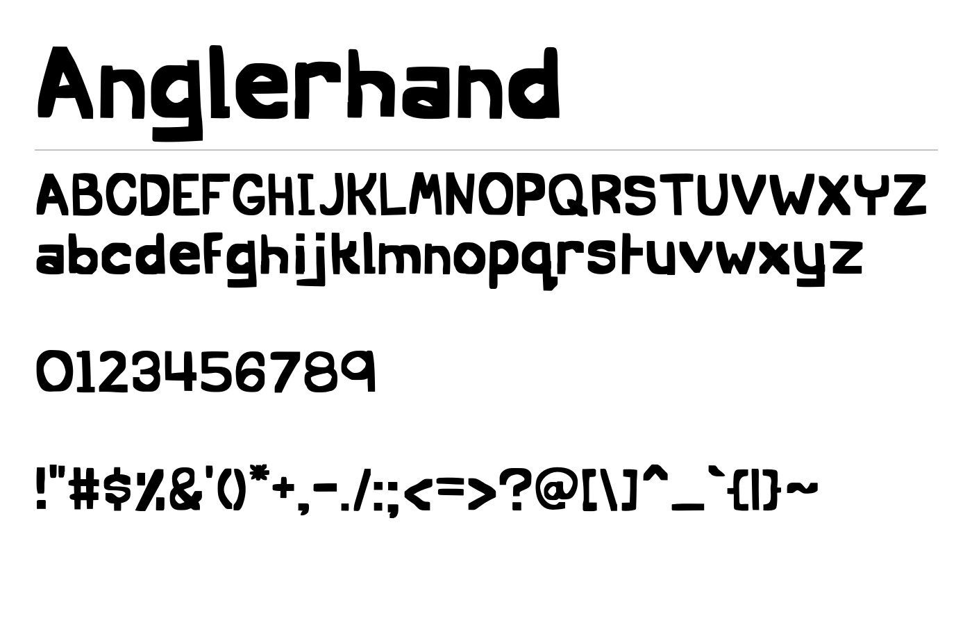 Anglerhand Font preview