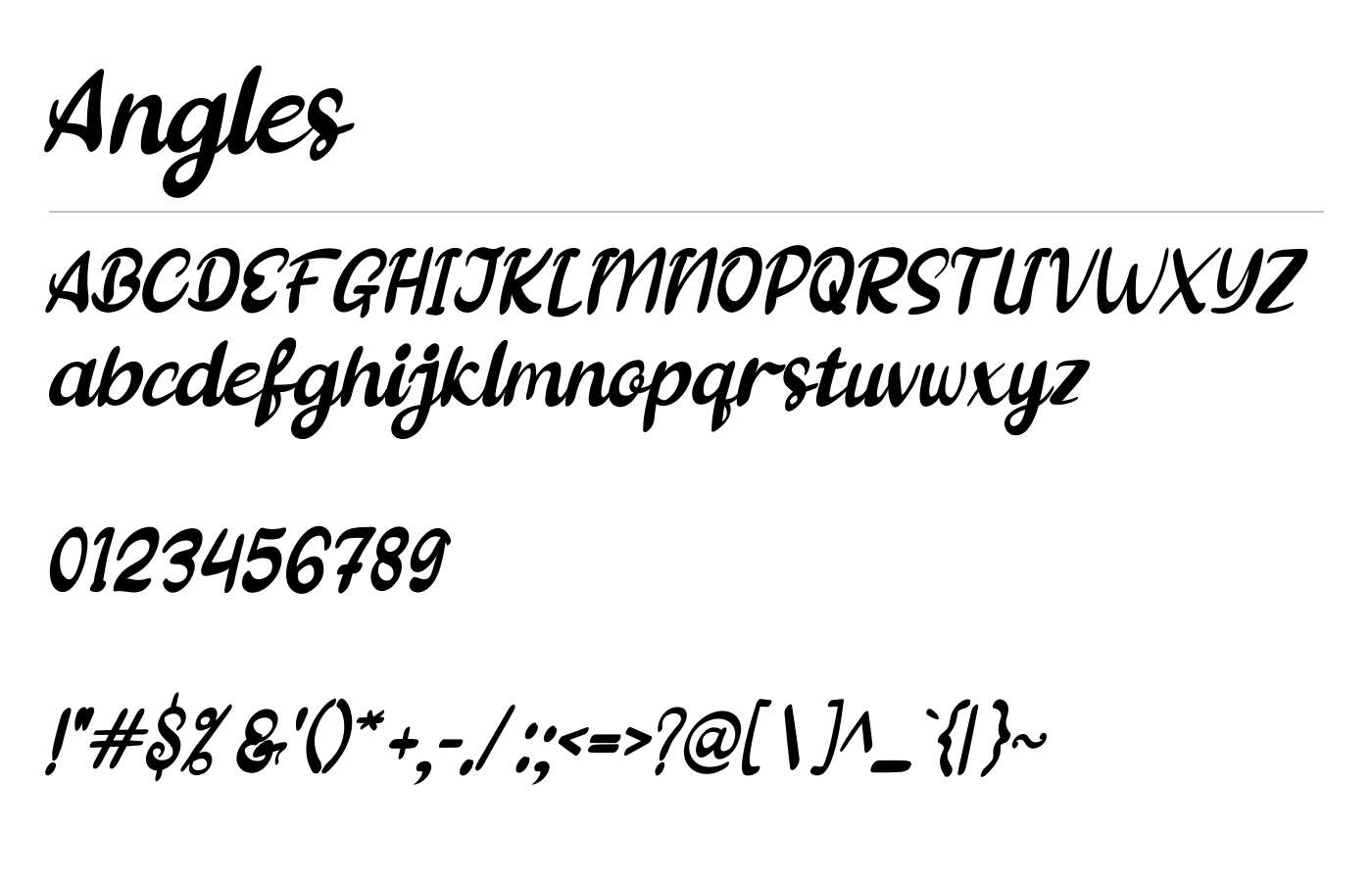 Angles Font preview
