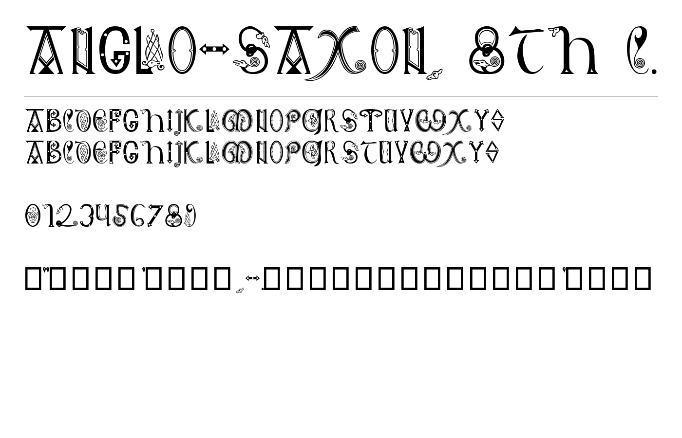 Anglo-Saxon, 8th c. Font preview