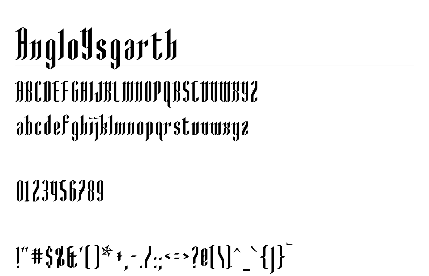 AngloYsgarth Font preview