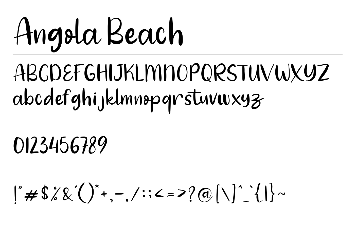 Angola Beach Font preview