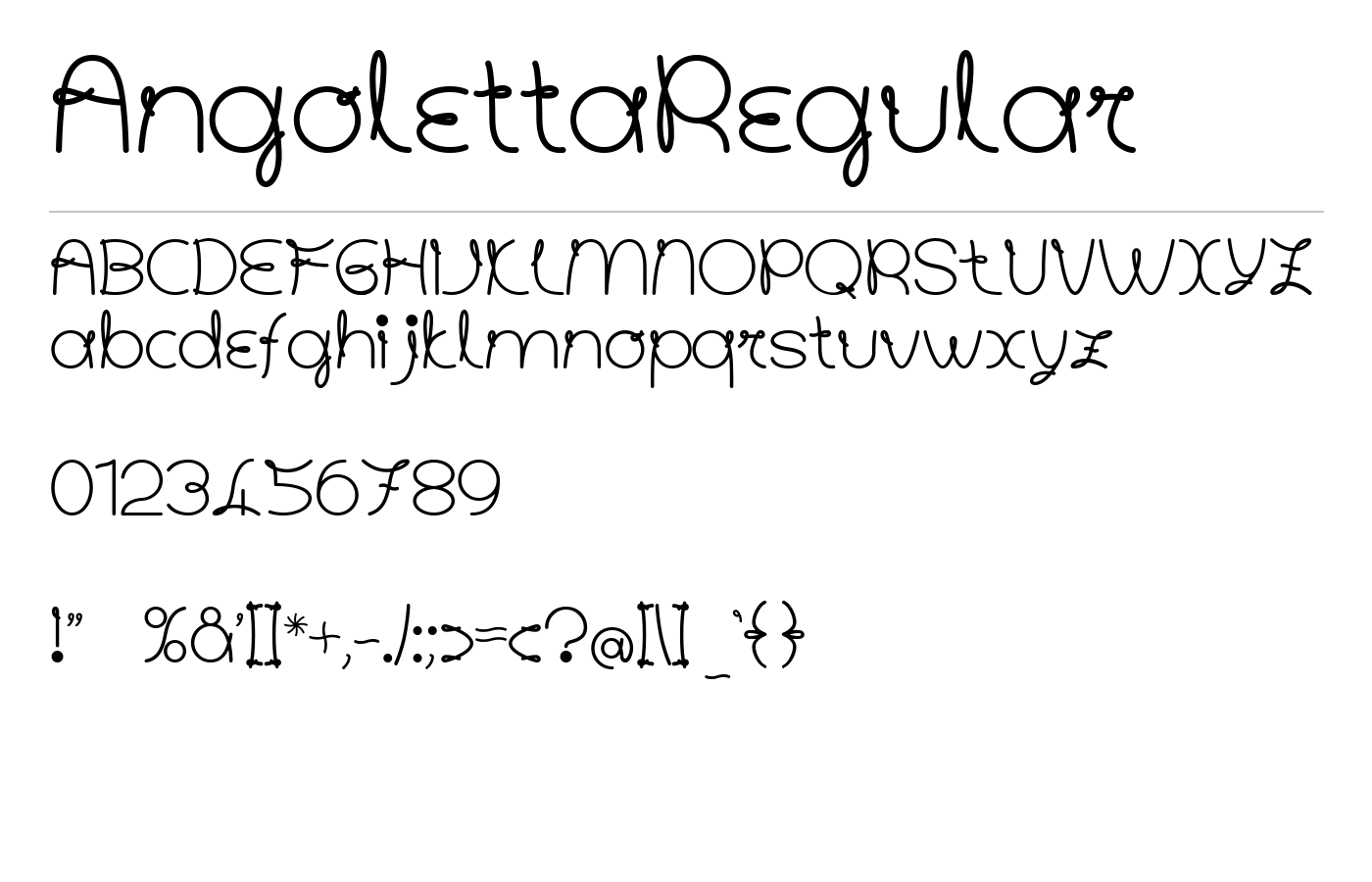 AngolettaRegular Font preview