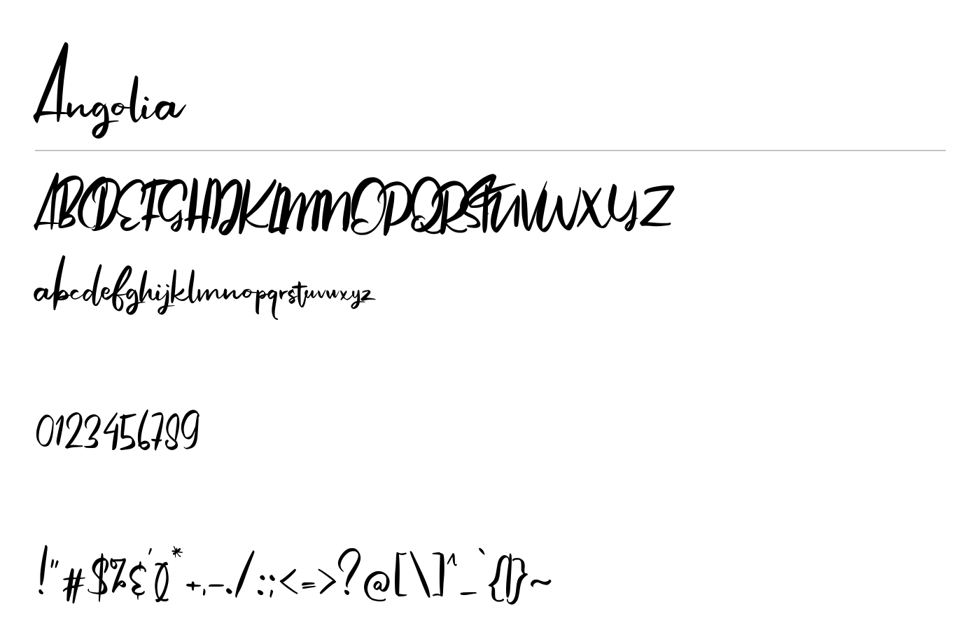 Angolia Font preview