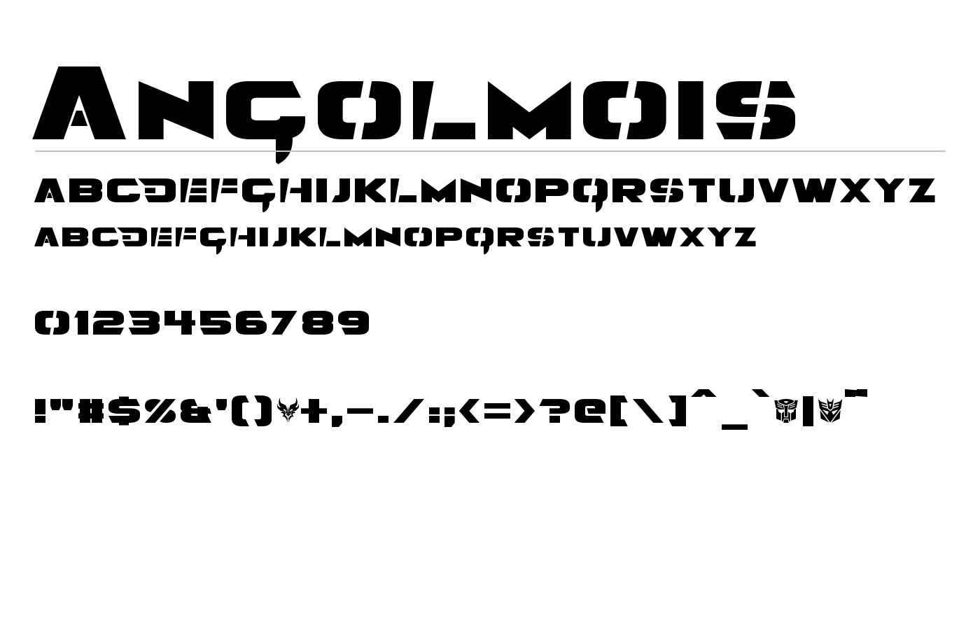 Angolmois Font preview