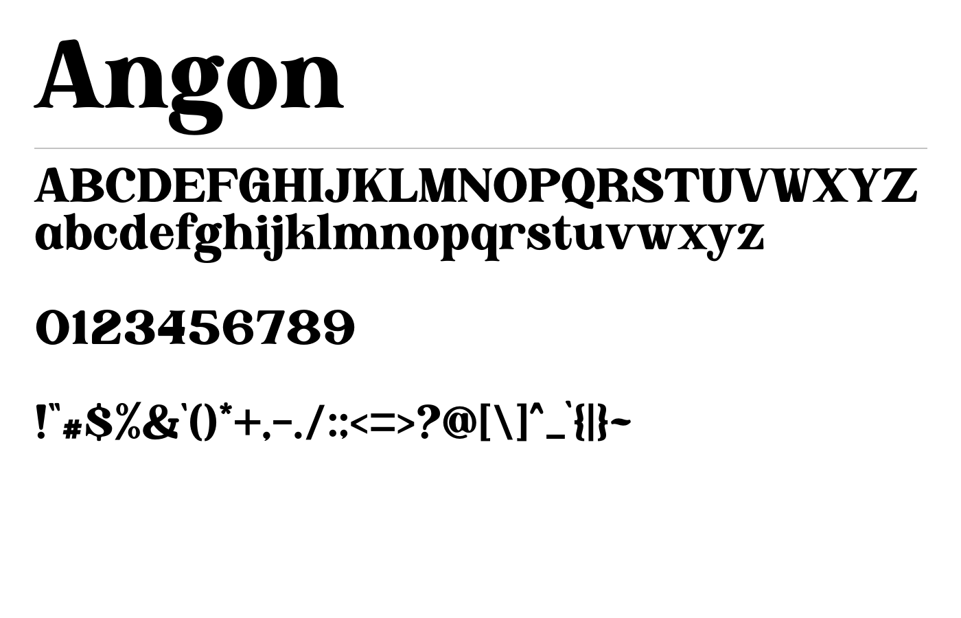 Angon Font preview