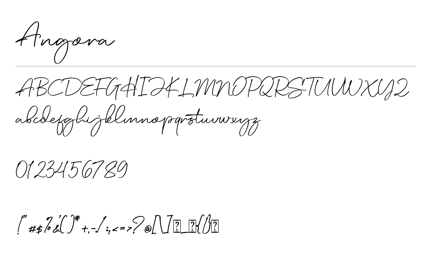 Angora Font preview