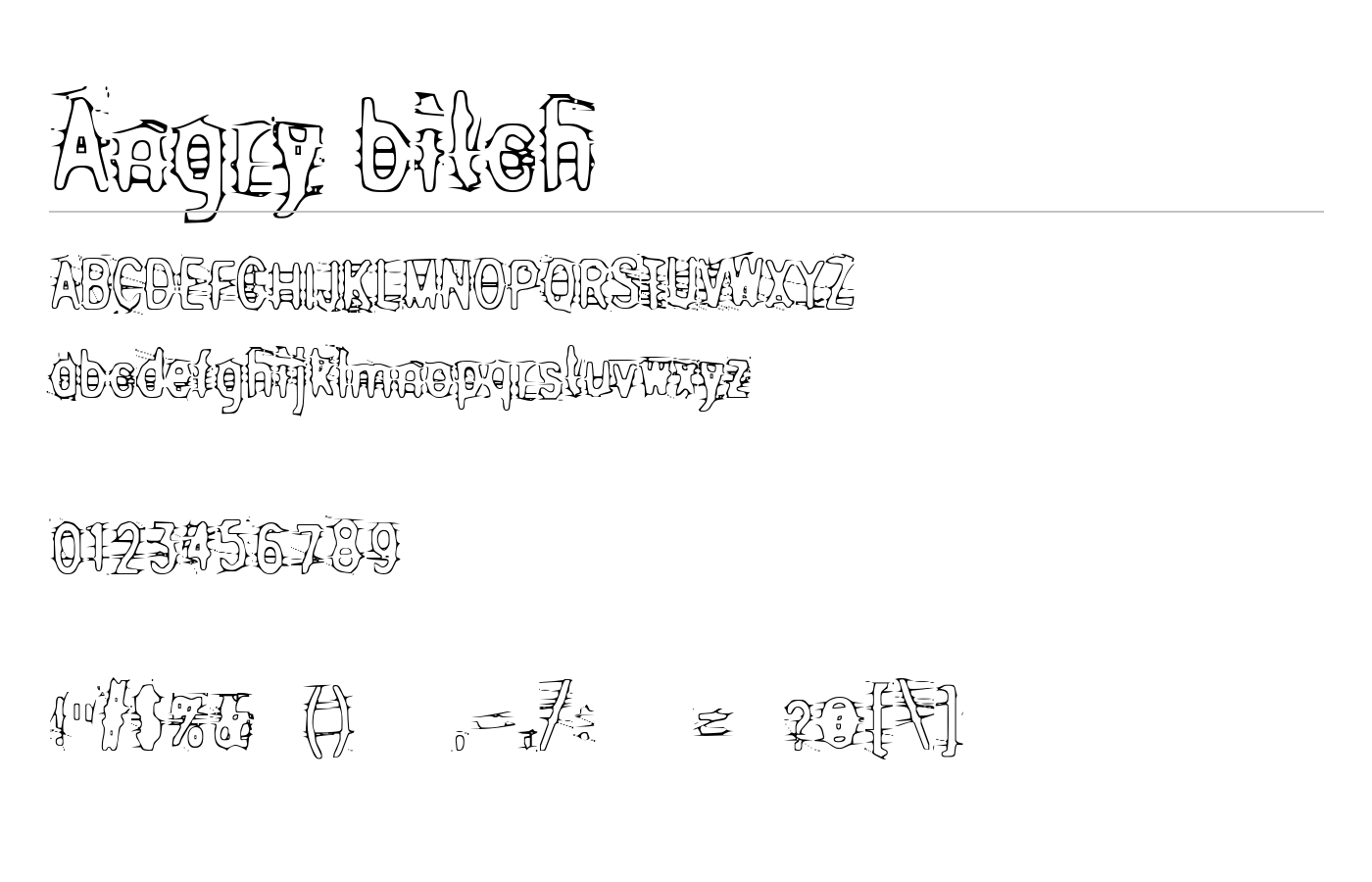 Angry bitch Font preview