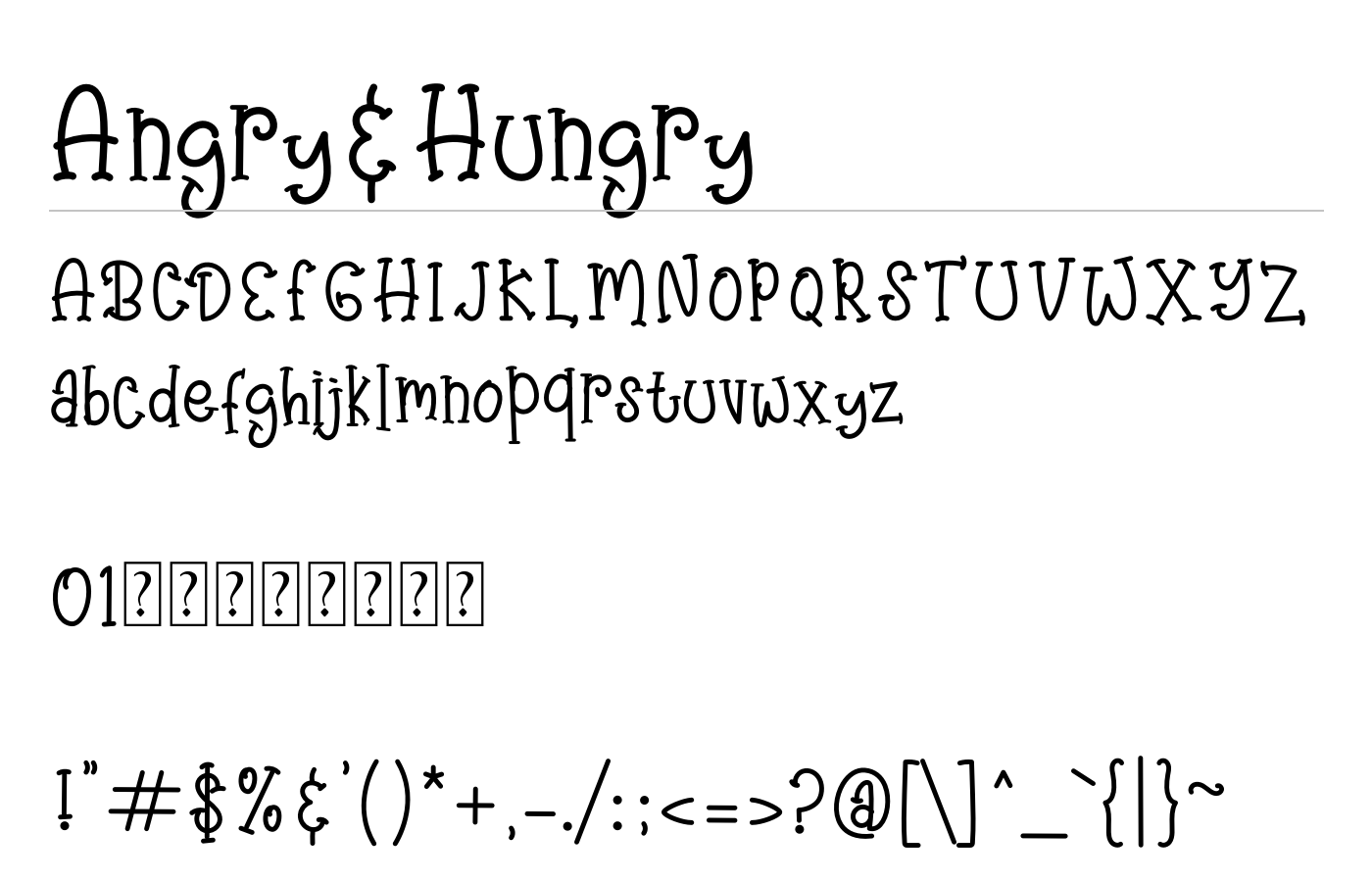 Angry&Hungry Font preview