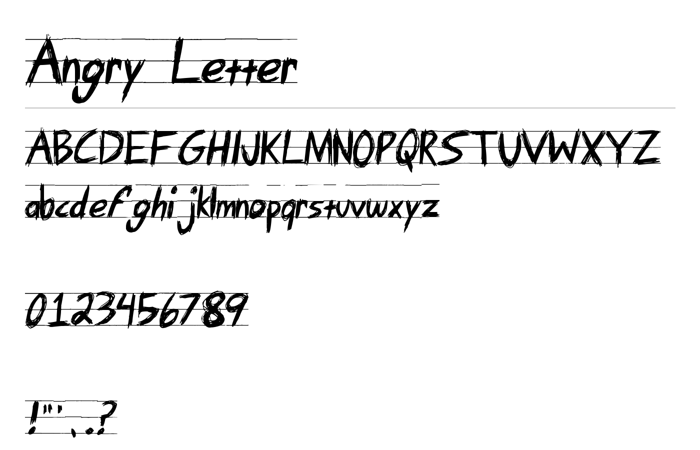Angry Letter Font preview