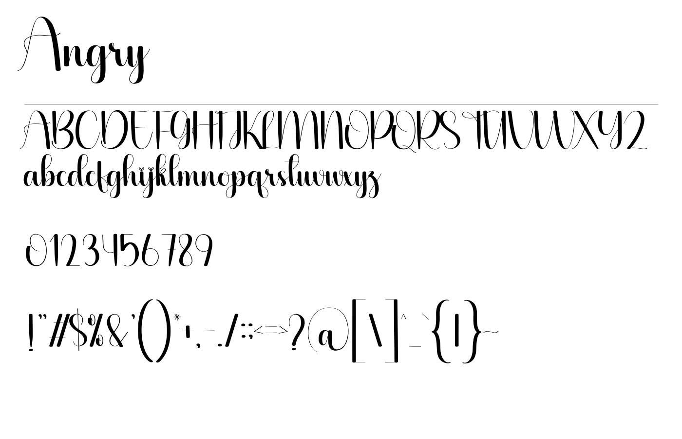 Angry Font preview