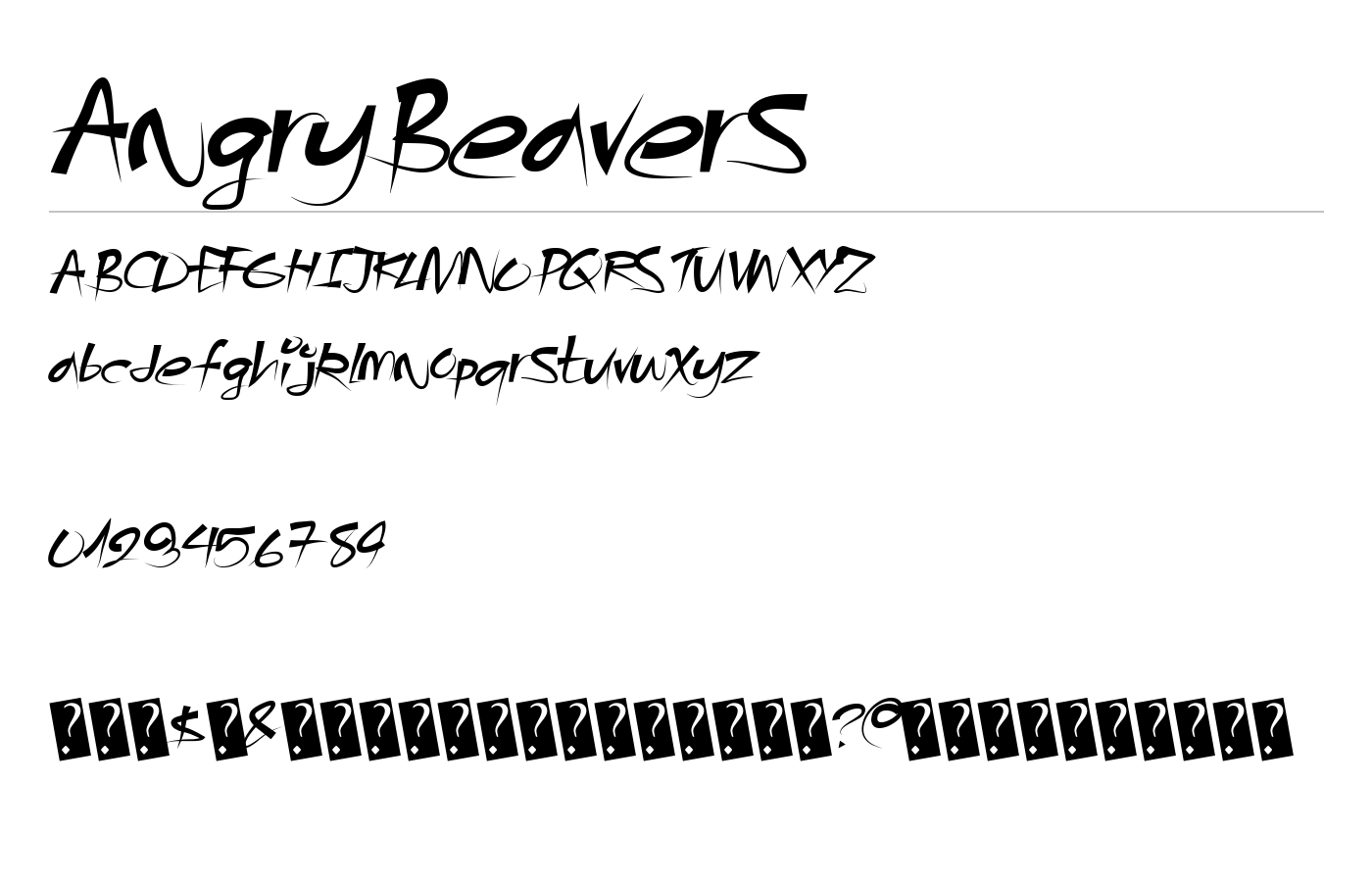 AngryBeavers Font preview