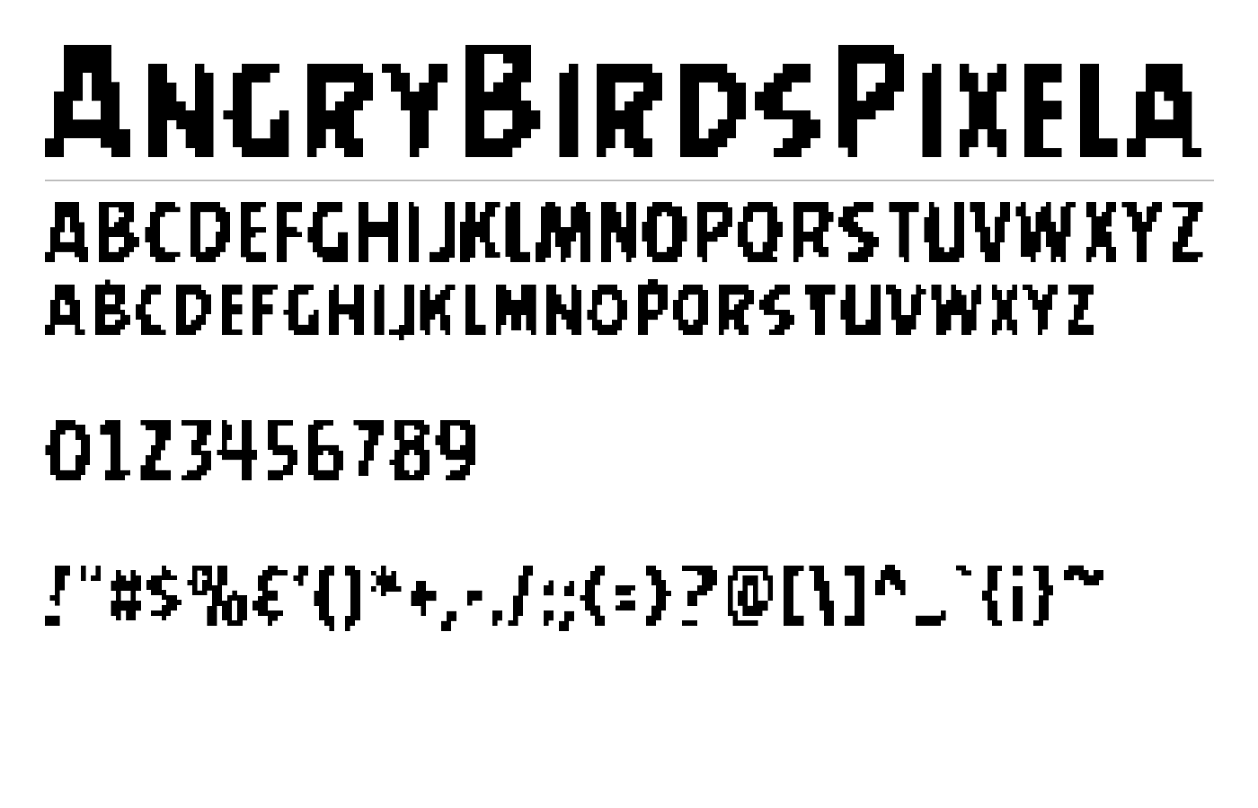 AngryBirdsPixela Font preview