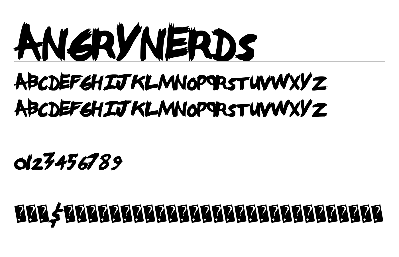 AngryNerds Font preview