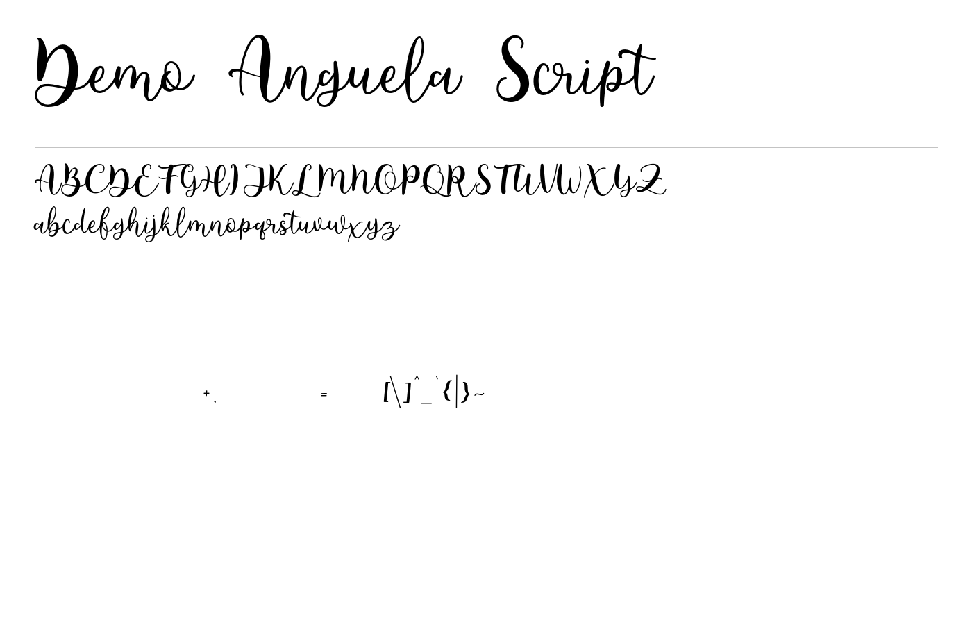 Demo Anguela Font preview