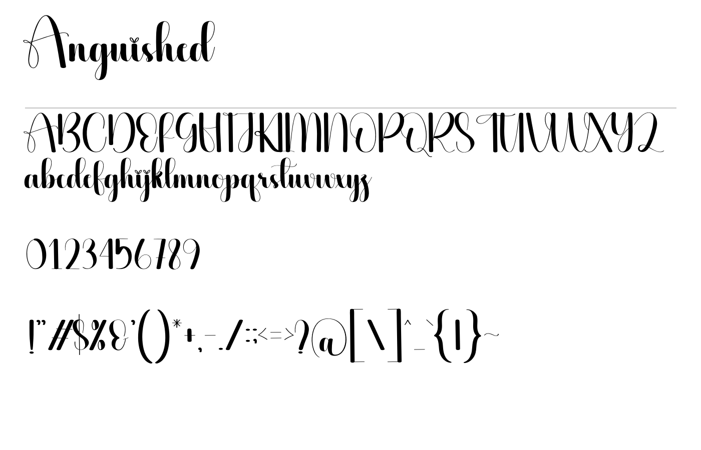 Anguished Font preview