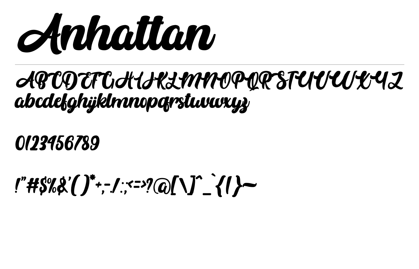 Anhattan Font preview