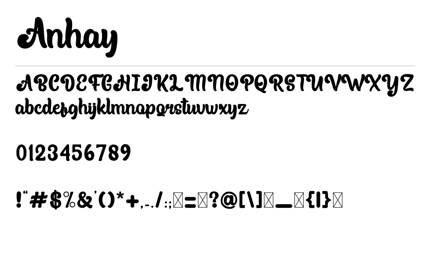 Anhay Font preview