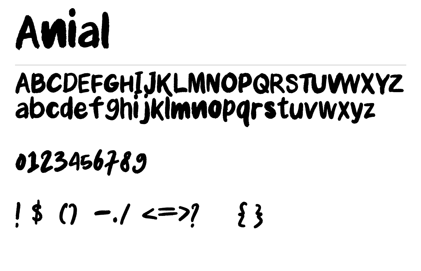 Anial Font preview