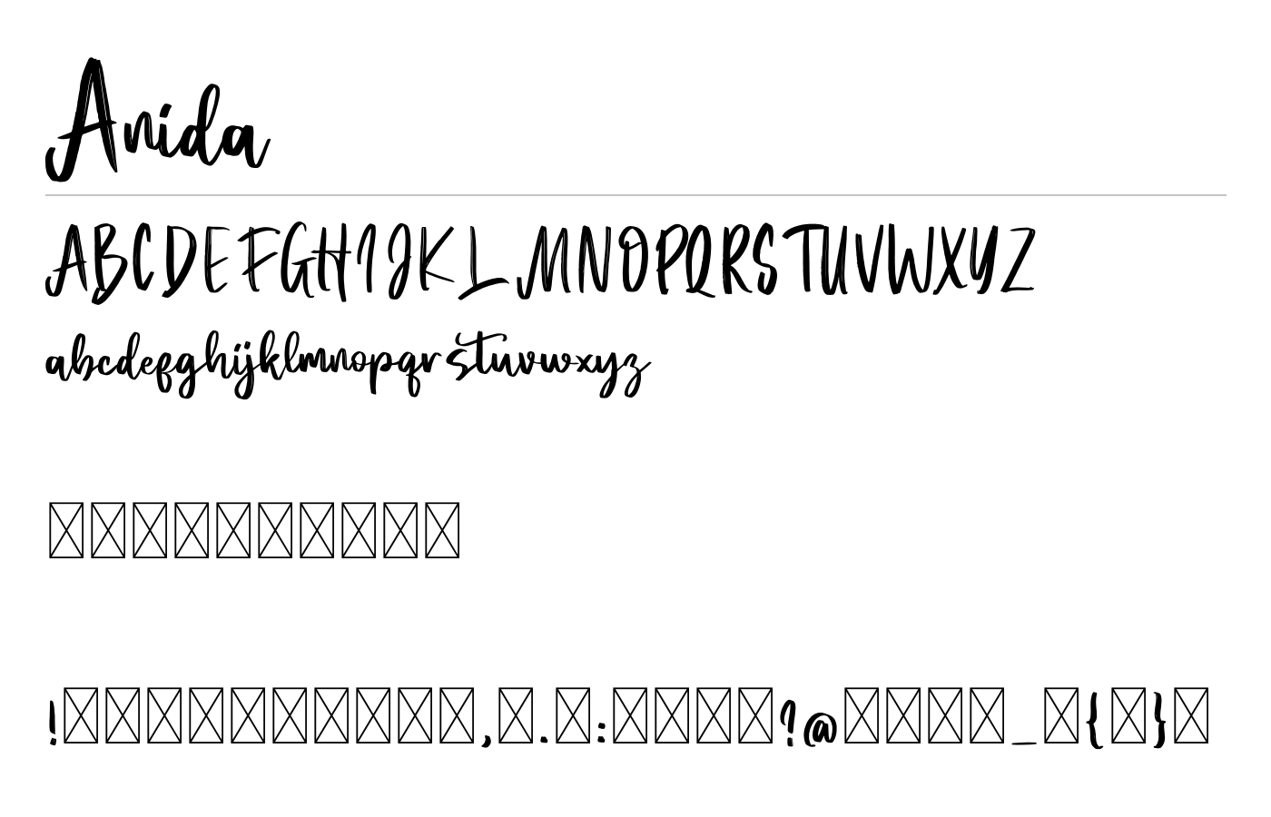 Anida Font preview