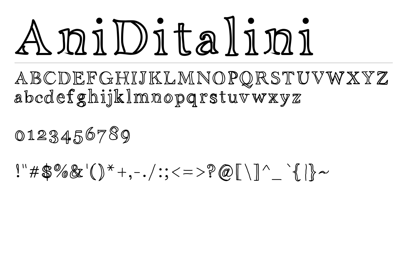 AniDitalini Font preview