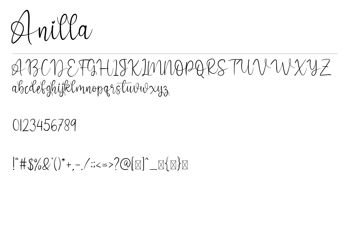 Anilla Font preview