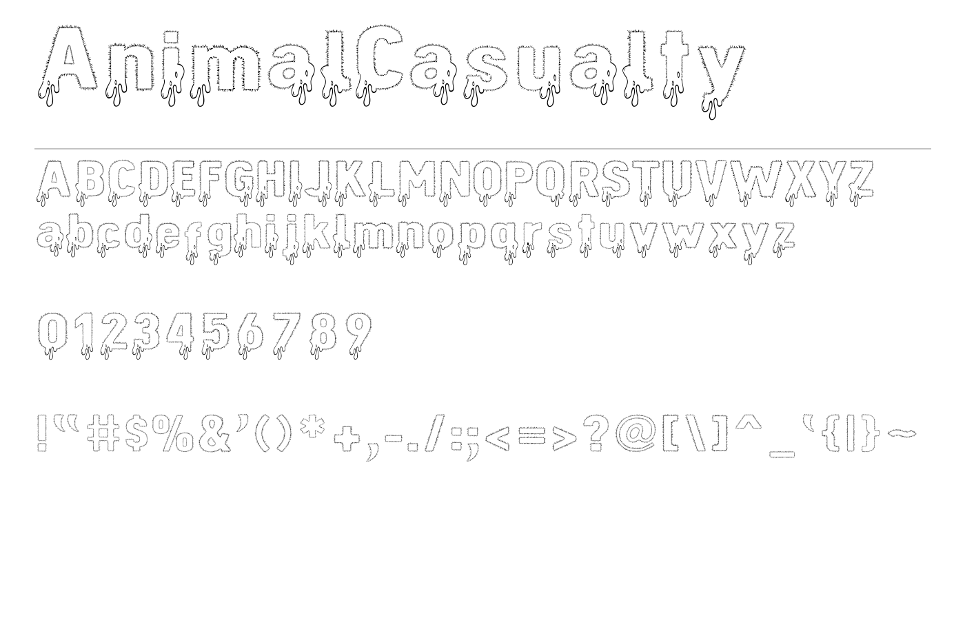 AnimalCasualty Font preview