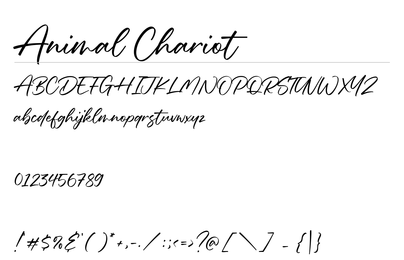 Animal Chariot Font preview