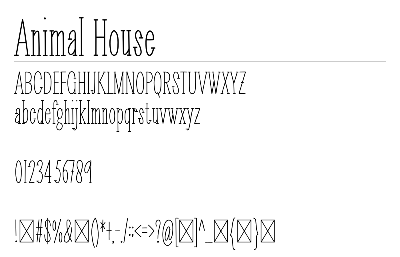 Animal House Font preview