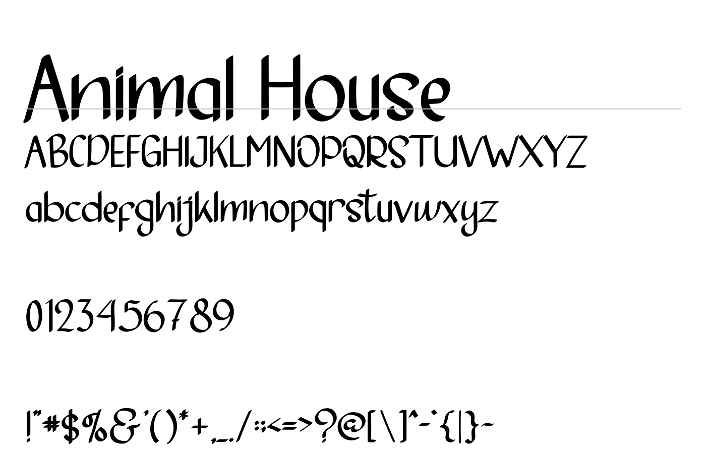 Animal House Font preview